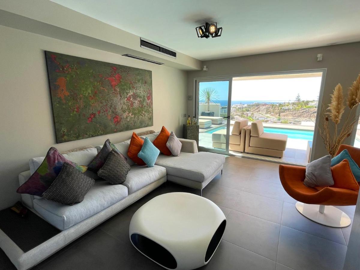 Luxury Villa Morelli With Seaview & Heated Pool Maspalomas  Kültér fotó